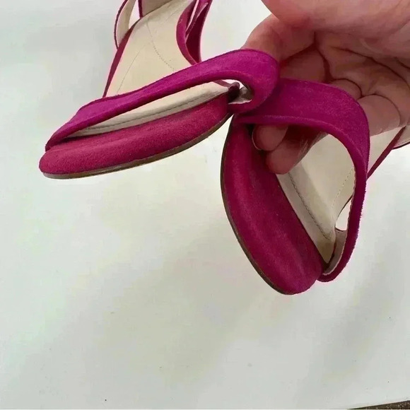 Alfani womens Cassidy heels size 10 fuchsia suede open toe stilettos - Picture 10 of 14